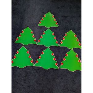 7 Large Vintage Ambassador Hallmark Cards Christmas Tree Reversible  Decorations